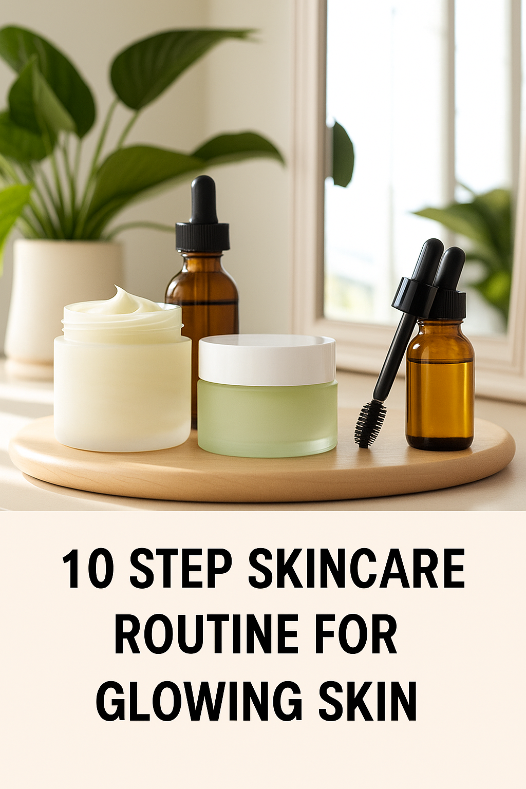 Skincare routine for glowing skin.